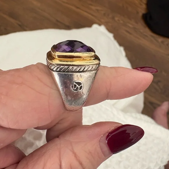 David Yurman❌NOT AVAILABLE❌Gold & Sterling Silver Ring with Amethyst Gemstone - Picture 10 of 16